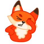 🤦‍♂️ fox, animal, cartoon, frustrated, embarrassed, facepalm telegram sticker