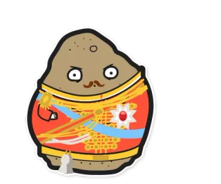 💂 potato, royal, king, cartoon, character, funny, food telegram sticker