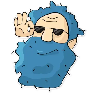😎 personage, zonnebril, baard, cool telegram sticker