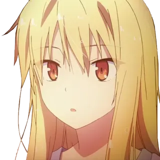 😮 anime, dziewczyna, blond włosy, słodkie telegram sticker