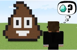 💩 minecraft, diamante, cacca, videogioco, pixel art telegram sticker