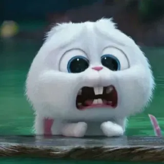 😥 Snowball The Secret Life of Pets ウサギ, バニー, かわいい, 怖い, ショック, アニメ, 映画キャラクター telegram sticker