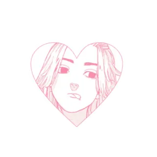 ❤️ Anime, Corazón, Lindo, Rosa, Personaje telegram sticker