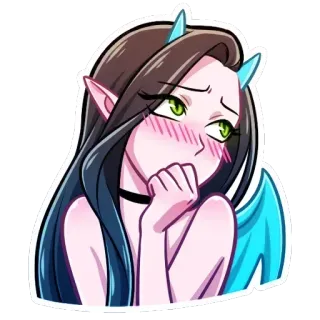 🔞 anime, girl, devil, cute, elf, horns, demon telegram sticker