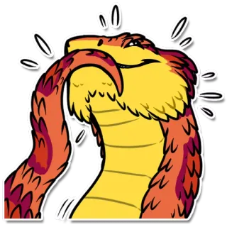 😁 serpiente, naranja, pensando, reptil whatsapp sticker