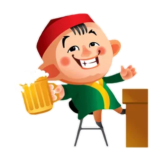 🍺 맥주, 만화, 음주, 행복, 캐릭터 whatsapp sticker