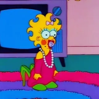👶 Lisa Simpson The Simpsons simpsons, cartoon, fernsehen, animation, lisa, baby, kind, kleid, perlen whatsapp sticker