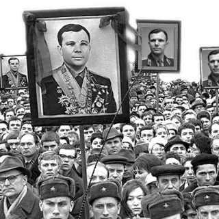 👊 Yuri Gagarin Soviet Union, rally, communism, propaganda, USSR, politics telegram sticker