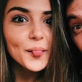 😝 Frau, Mädchen, Gesicht, Zunge, Porträt telegram sticker
