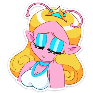 🥱 Alien, Rosa, Rubio, Lindo, Dibujos animados telegram sticker