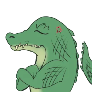 😡 крокодил, злой, рептилия, мультфильм, животное, иллюстрация telegram sticker