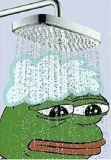 😓 Pepe the Frog grenouille, douche, mème, Pepe telegram sticker