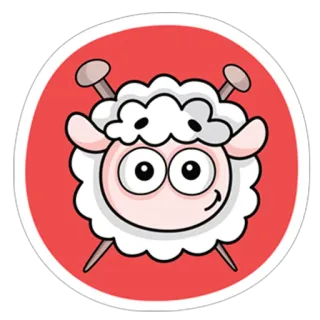 😊 sheep, knitting, yarn, needlework, crafts, cute, fluffy whatsapp sticker