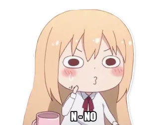 👎 N-NO anime, no, cute, girl, cartoon telegram sticker