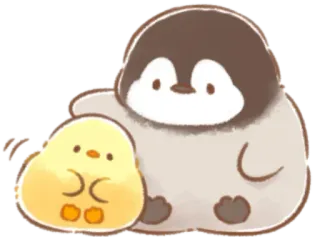 🤩 pingüino, pájaro, pollito, lindo, animal, kawaii, dibujos animados whatsapp sticker