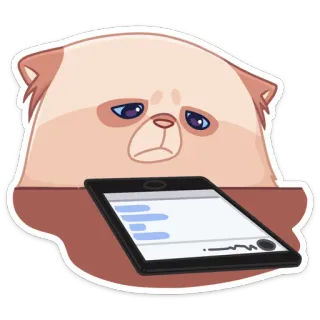 ☹️ gato, telefone, triste, animal, emoji, adesivo, fofo telegram sticker