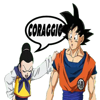 👥 Goku Dragon Ball CORAGGIO anime, dragon ball, goku, cartoon telegram sticker