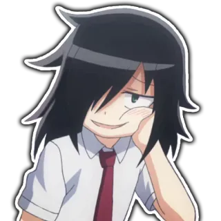 😀 Tomoko Kuroki WataMote อนิเมะ, Watamote, โทโมโกะ, คุโรกิ, มังงะ telegram sticker