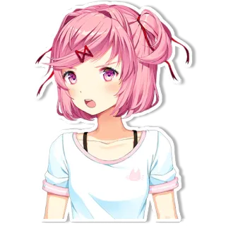 😲 Natsuki Аниме, Манга, Розовые волосы, Милый, Каваий whatsapp sticker