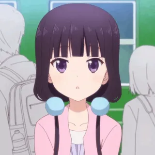 💕 anime, girl, purple hair, cartoon, cute telegram sticker