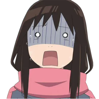 😨 anime, sốc, sợ hãi, cô gái, ngạc nhiên telegram sticker