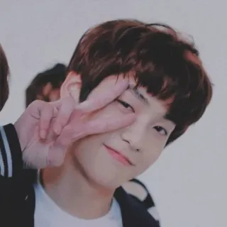 🍥 korean, boy, k-pop, peace sign, teenager, asian telegram sticker