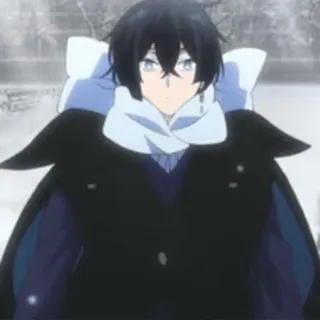 ❤ anime, manga, character, black hair, blue eyes whatsapp sticker