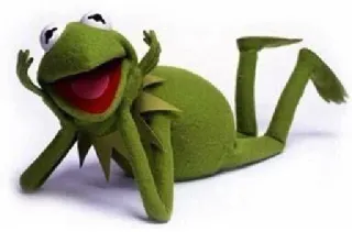 😋 Kermit Кермит Лягушонок, Маппет, лягушка, зеленый, персонаж, лежащий telegram sticker