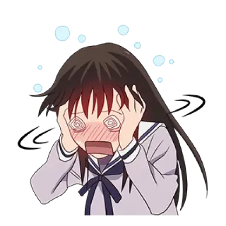 😳 Anime, Desenho animado, Assustado, Frustrado, Expressão, Angustiado whatsapp sticker