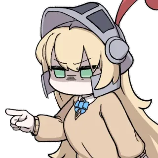 ⭐️ Аниме, Рыцарь, Указывает, Чиби, Блондинка telegram sticker