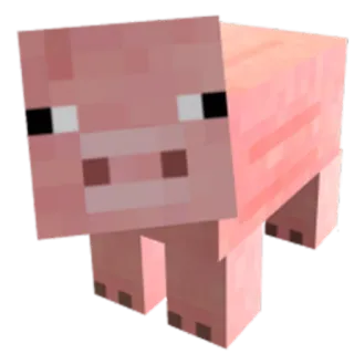 🐖 con lợn, minecraft, trò chơi, động vật, màu hồng, khối hộp telegram sticker