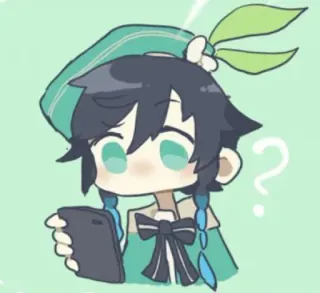 ❔ Venti Genshin Impact Anime, Video game, Lucu, Venti, Genshin Impact, Karakter whatsapp sticker