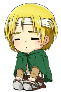 😞 Armin Arlelt Attack on Titan Armin Arlelt, L'Attaque des Titans, Anime, Manga, Chibi, Sticker telegram sticker