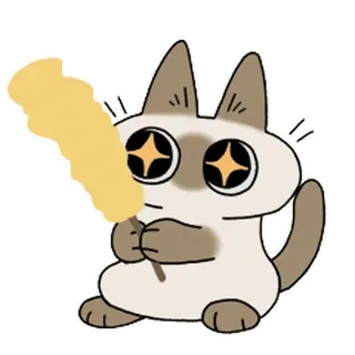 🌾 cat, siamese, sticker, cartoon, kawaii, cute, animated telegram sticker