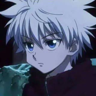😑 Killua Zoldyck Hunter x Hunter Anime, Killua, Hunter x Hunter, Charakter, Weiße Haare, Junge, Blaue Augen telegram sticker
