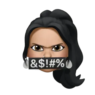😡 &\$!#% emoji, zensiert, mund, wütend, frau, sticker whatsapp sticker