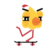 ๐ sticker, skateboard, chicken, cartoon, cute, funny telegram sticker