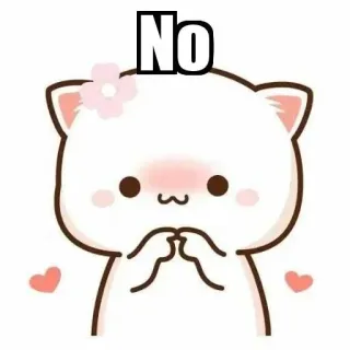⚜ No chat, mignon, autocollant, dessin animé whatsapp sticker