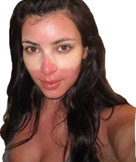 😎 Kim Kardashian celebrity, woman, selfie, face, sunburn telegram sticker