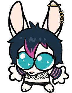 😃 furry, bunny, chibi, cartoon, big eyes, cute, anime style, rabbit, sticker telegram sticker