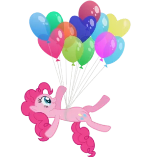 🎊 Pinkie Pie My Little Pony Пинки Пай, My Little Pony, мультфильм, пони, шарики, милый telegram sticker