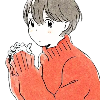 🌨 Gaya anime, Karakter kartun, Sweater, Kawaii, Lucu telegram sticker