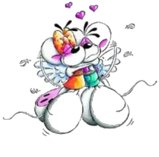 ❤ desenho animado, amor, coração, abraço, animação telegram sticker