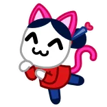😺 gato, animal, lindo, kawaii, dibujos animados, personaje telegram sticker