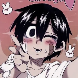 🖤 Anime, Cartoon, Niedlich, Junge, Zwinkern whatsapp sticker