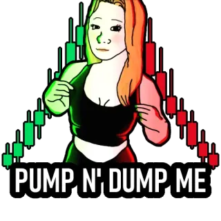 ❤️ PUMP N' DUMP ME finanse, akcje, mem, trading, pump and dump, inwestycja telegram sticker
