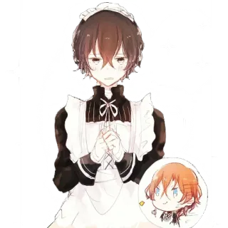 ✨ Chuuya Nakahara Bungo Stray Dogs Anime, Manga, Maid, BSD, Fanart, Cute telegram sticker