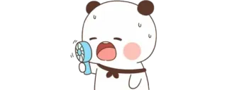 🔰 cartoon, panda, cute, fan, sweating, animal telegram sticker
