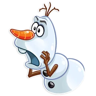 😨 Olaf Frozen オラフ, アナと雪の女王, ディズニー, 雪だるま, アニメ telegram sticker