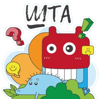 😯 WITA ステッカー, 漫画, かわいい, キャラクター, イラスト, ユニーク telegram sticker